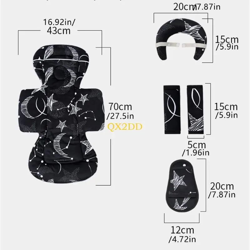 Soft Infant Car Pad Comfortable Fabric Easy Installation For Strollers And Safety Seats User Friendly Design