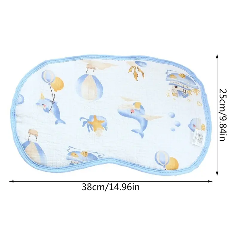 Newborns Baby Cloud Pillow Cartoon Print Infants Bed Pillow Breathable Pillow Sweat-Absorption Toddlers Pillow for Boy Girls