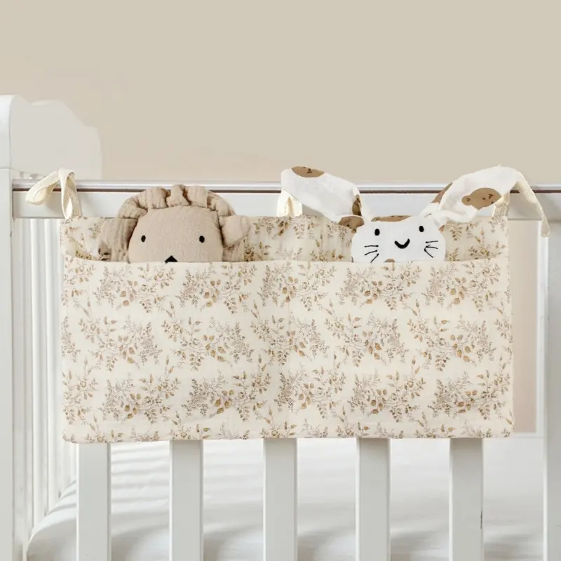 Multifunction Pocket for Drool Bibs Toy Diaper Baby Cribs Storage Bag