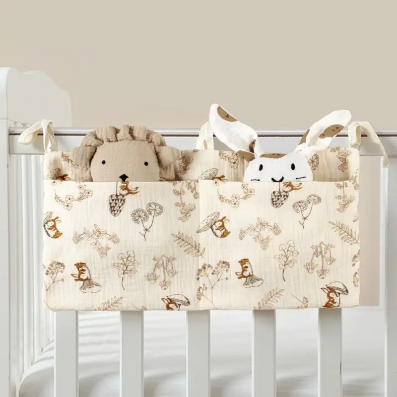 Multifunction Pocket for Drool Bibs Toy Diaper Baby Cribs Storage Bag