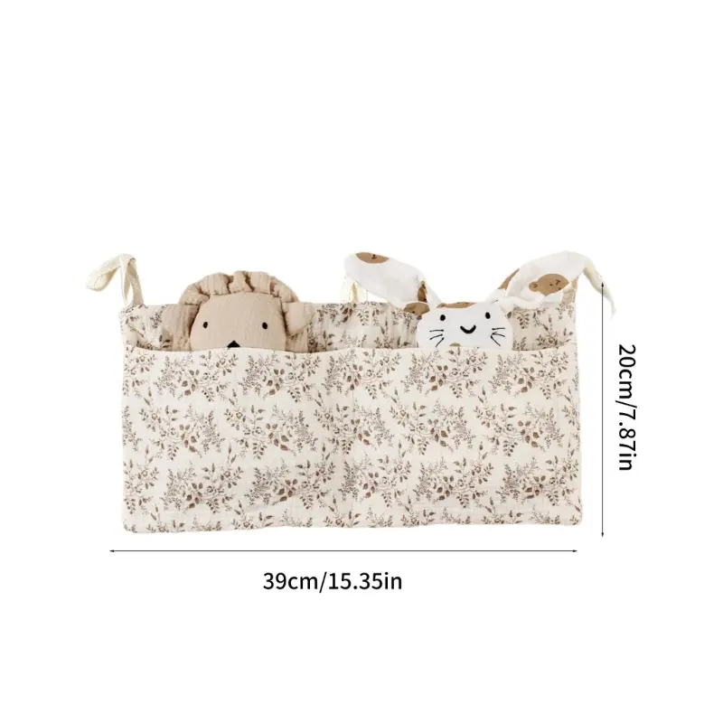 Multifunction Pocket for Drool Bibs Toy Diaper Baby Cribs Storage Bag