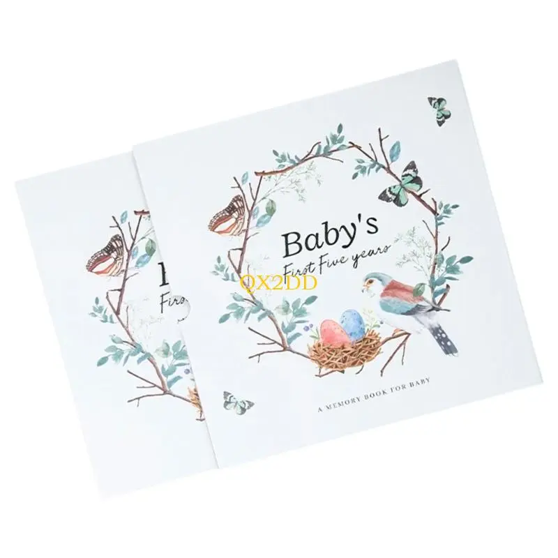 QX2D Memory Book for Baby Boy Girl Baby Milestones Book to Record Every Event Journal Scrapbook Photo Album