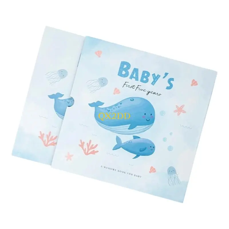 QX2D Memory Book for Baby Boy Girl Baby Milestones Book to Record Every Event Journal Scrapbook Photo Album