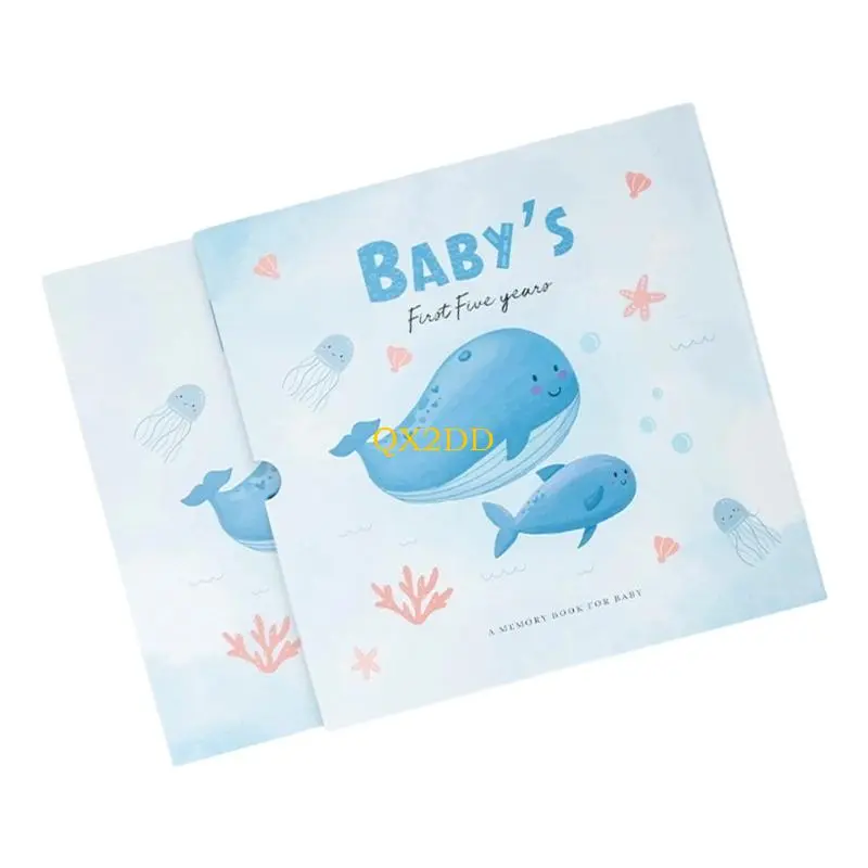 QX2D Memory Book for Baby Boy Girl Baby Milestones Book to Record Every Event Journal Scrapbook Photo Album