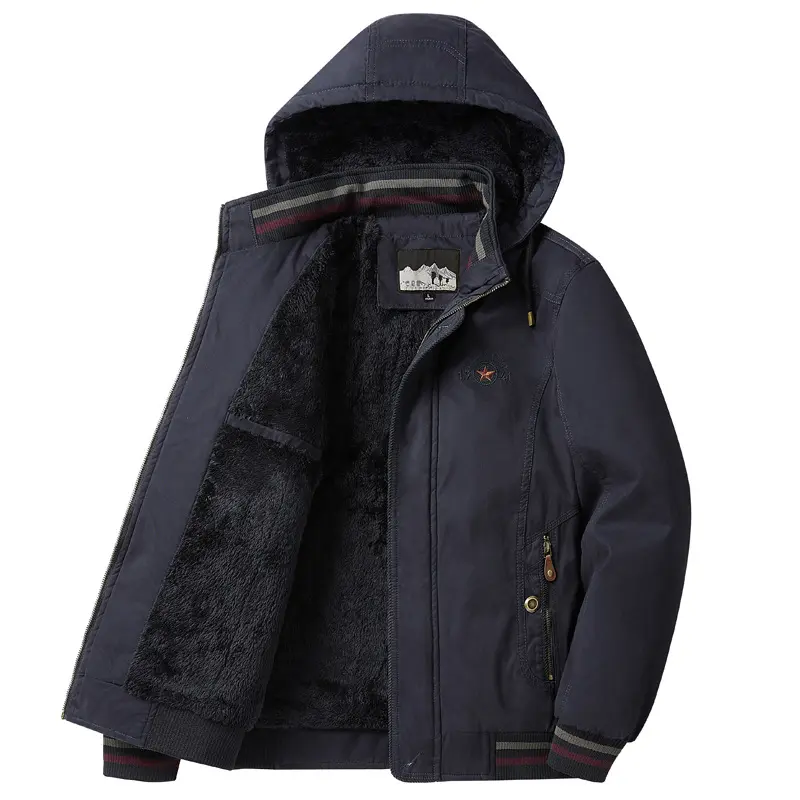 Winter Mens Fleece Warm Padded Jackets Fashion Men Cotton Thicken Hooded Coats Men Mountain Ski Windbreaker Thermal Jacket 8XL