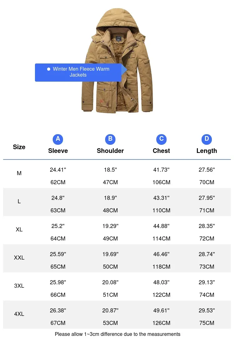 Winter Men's Fleece Lined Warm Jackets Fashion Men Mid-Long Cotton Thick Padded Coats Men Tactical Thermal Windbreaker Jacket