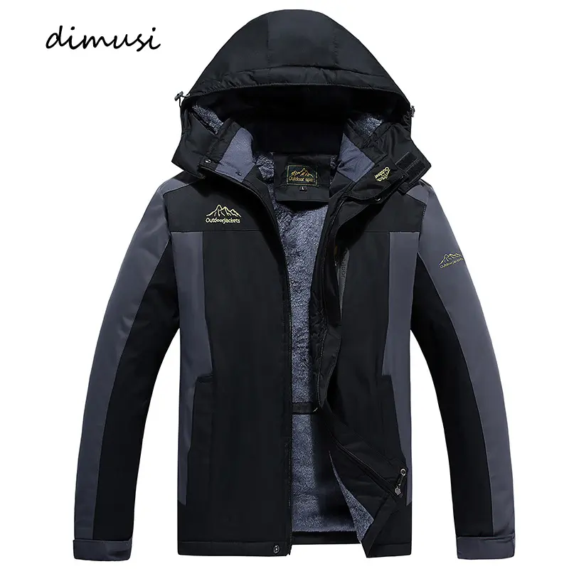 Autumn Winter Men's Mountain Ski Jackets Man Fleece Camping Warm Snow Coats Men Windbreaker Hooded Raincoats Clothing 9XL