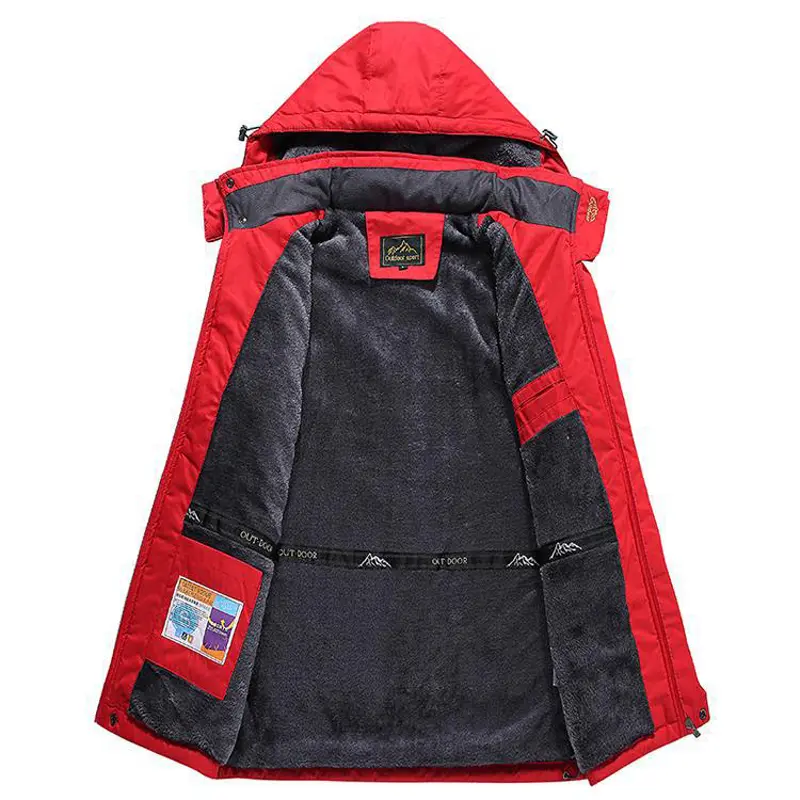 Autumn Winter Men's Mountain Ski Jackets Man Fleece Camping Warm Snow Coats Men Windbreaker Hooded Raincoats Clothing 9XL