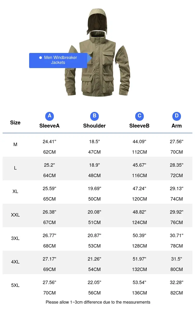Autumn Men's Mountain SKi Jackets Casual Men Multi-pocket Windbreaker Hooded Coats Men Sports Climbing Jackets Clothing 5XL