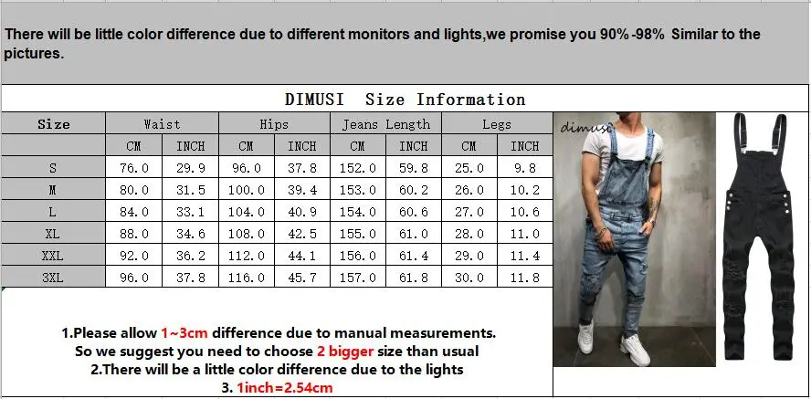 DIMUSI Fashion Men's Ripped Jeans Jumpsuit Men Hip Hop Streetwear Distressed Denim Bib Overalls For Man Suspender Pants Clothing