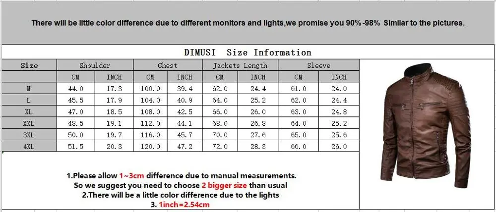 DIMUSI Men's Jacket Fashion Mens Vintage Leather Jackets Casual Men Faux Leather Motorcycle Jackets Biker Zipper Pockets Coats