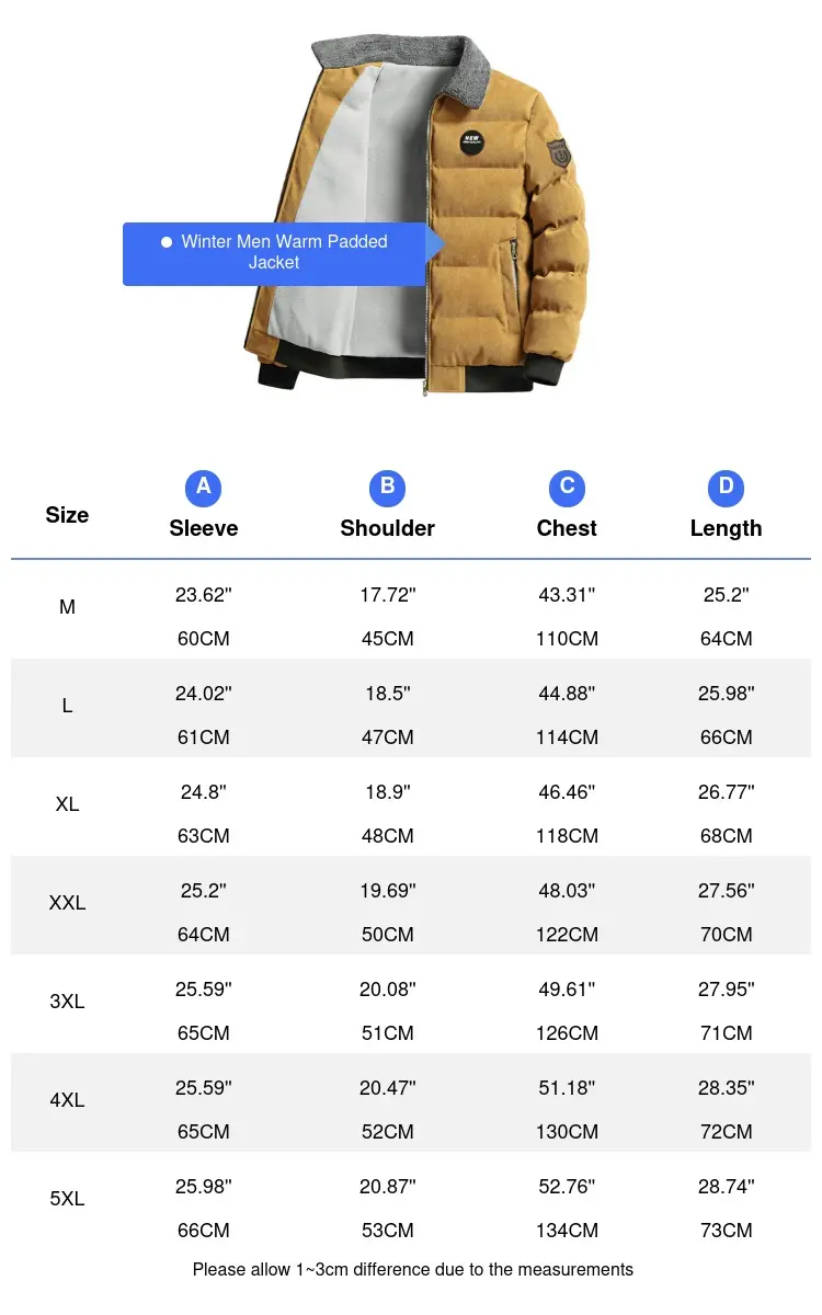 Autumn Winter Men's Warm Padded Jackets Fashion Men Fleece Lined Waterproof Parkas Men Retro Corduroy Tactical Jackets Clothing