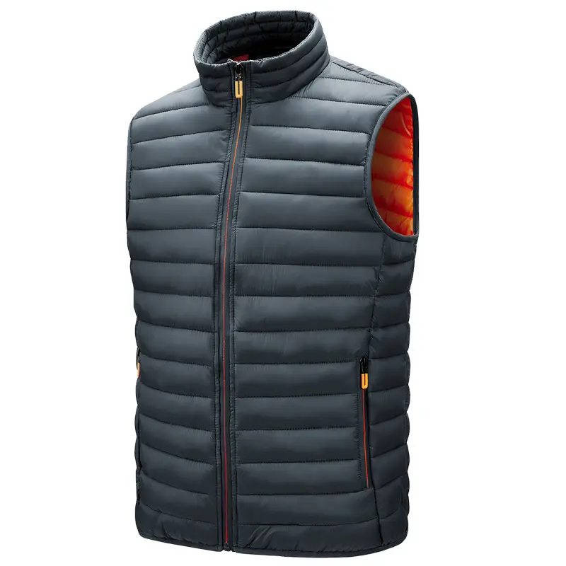 Autumn Winter Men's Padded Vests Fashion Men Stand Collar Down Sleeveless Jackets Men Stand Collar Windbreaker Waistcoats 6XL