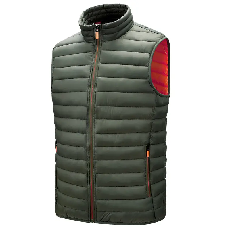 Autumn Winter Men's Padded Vests Fashion Men Stand Collar Down Sleeveless Jackets Men Stand Collar Windbreaker Waistcoats 6XL