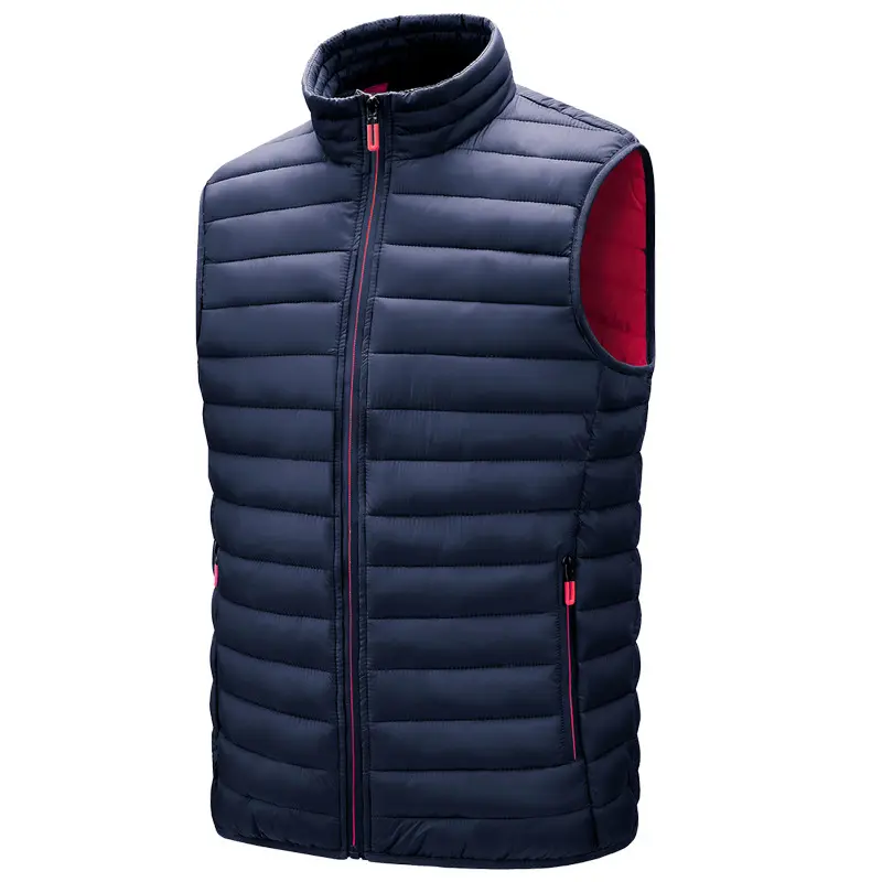 Autumn Winter Men's Padded Vests Fashion Men Stand Collar Down Sleeveless Jackets Men Stand Collar Windbreaker Waistcoats 6XL