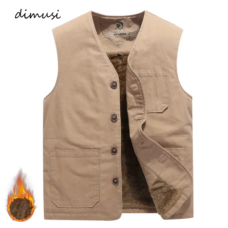 DIMUSI Winter Men‘s Fleece Vests Casual Men Thermal Warm Waistcoats Male Sleeveless Jackets Windbreaker Vests Clothing 8XL