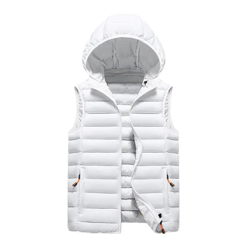 Winter Mens Warm Down Padded Vests Fashion Men Thermal Windbreaker Parkas Waistcoats Men Thick Snow Warm Hooded Vests Clothing
