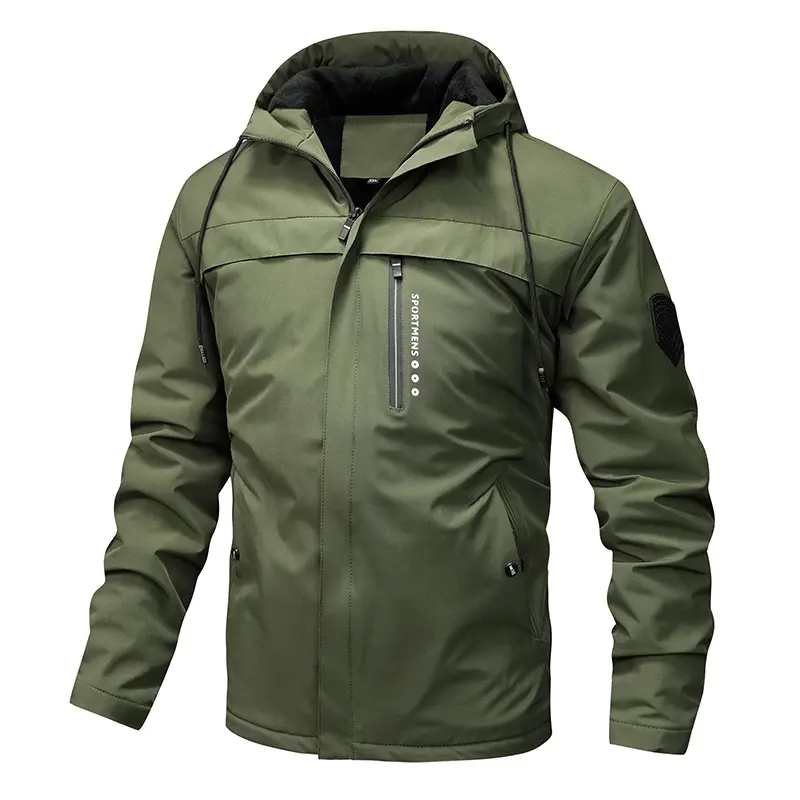 Winter Men's Warm Padded Jackets Fashion Men Fleece Lined Thermal Hooded Coats Men Mountain Ski Windbreaker Jackets Clothing