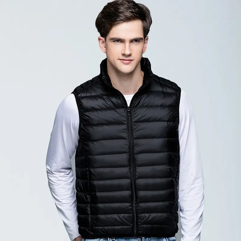 Winter Mens Ultra Light Duck Down Vests Man Mountain Ski Warm Waistcoats Men Snow Thick Climbing Windbreaker Waistcoats Clothing