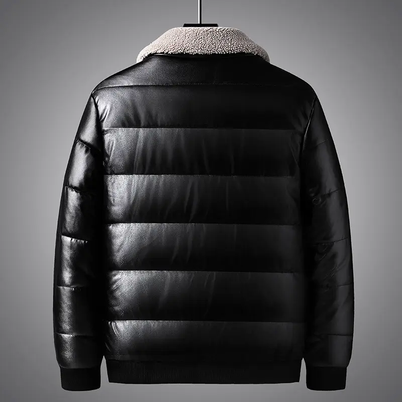 DIMUSI Winter Men's Padded Jackets Casual Men Thermal Windbreaker Coats Fashion Man Thick Warm PU Leather Jackets Clothing