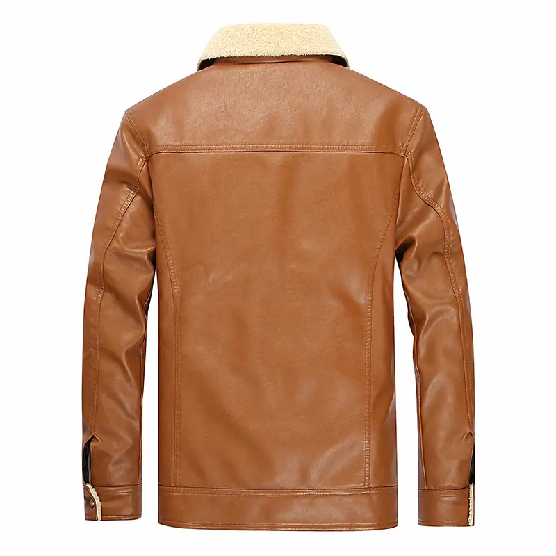 DIMUSI PU Leather Men's Jacket Winter Casual Fleece Thick Warm Leather Coats Faux Leather Slim Motorcycle Jackets Brand Clothing