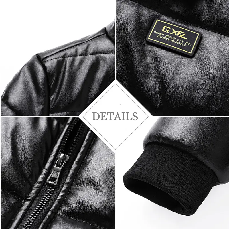 DIMUSI Winter Men's Padded Jackets Casual Men Thermal Windbreaker Coats Fashion Man Thick Warm PU Leather Jackets Clothing