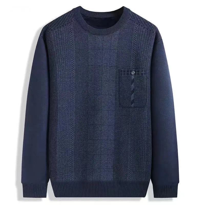 Autumn Winter Mens Knitte Sweater Casual Men Thick Warm Cashmere Pullover Men Classic O-Neck Business Sweaters Knitwear Clothing