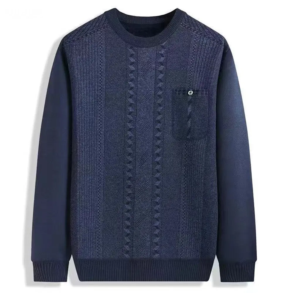 Autumn Winter Mens Knitte Sweater Casual Men Thick Warm Cashmere Pullover Men Classic O-Neck Business Sweaters Knitwear Clothing
