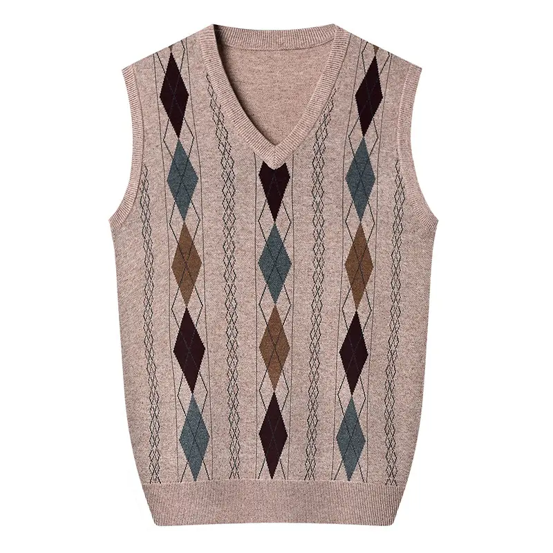 Autumn Winter Mens Knitted Sleeveless Jacket Man V-Neck Warm Jumper Knitted Waistcoats Men Wool Pullovers Sweater Vests Clothing