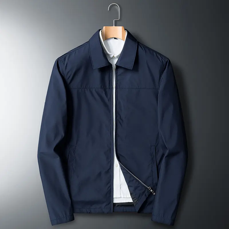 Spring Autumn Men's Business Jacket Man Classic Turn-Down Collar Formal Trench Coats Men Windbreaker Zipper Jacket Clothing