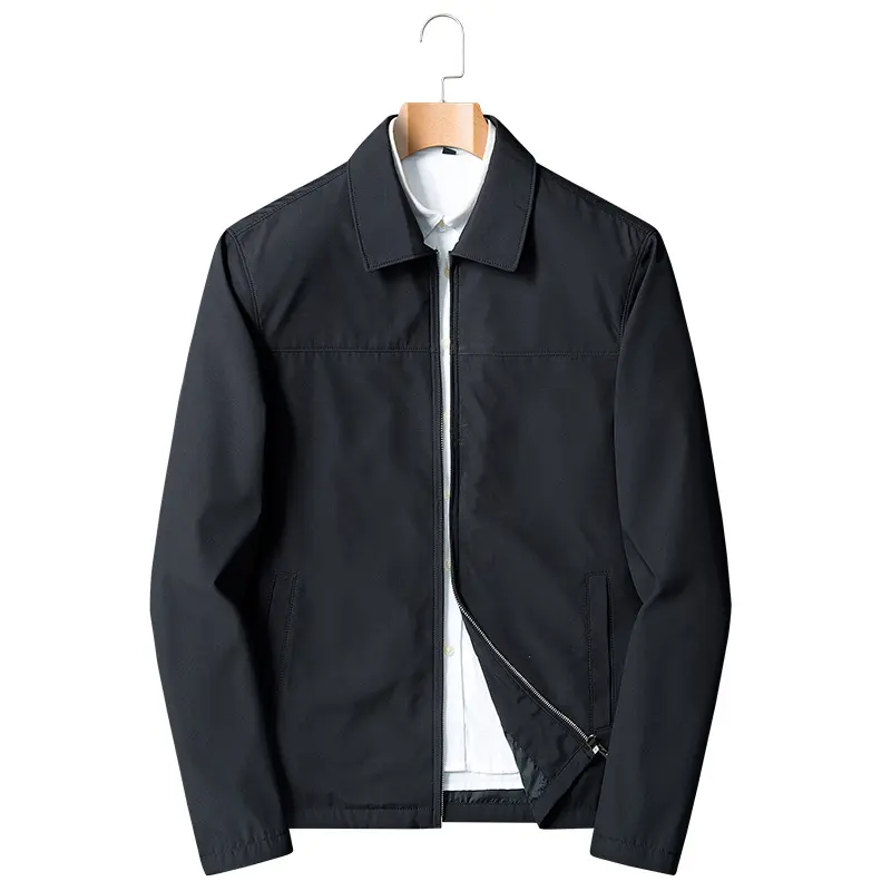 Spring Autumn Men's Business Jacket Man Classic Turn-Down Collar Formal Trench Coats Men Windbreaker Zipper Jacket Clothing
