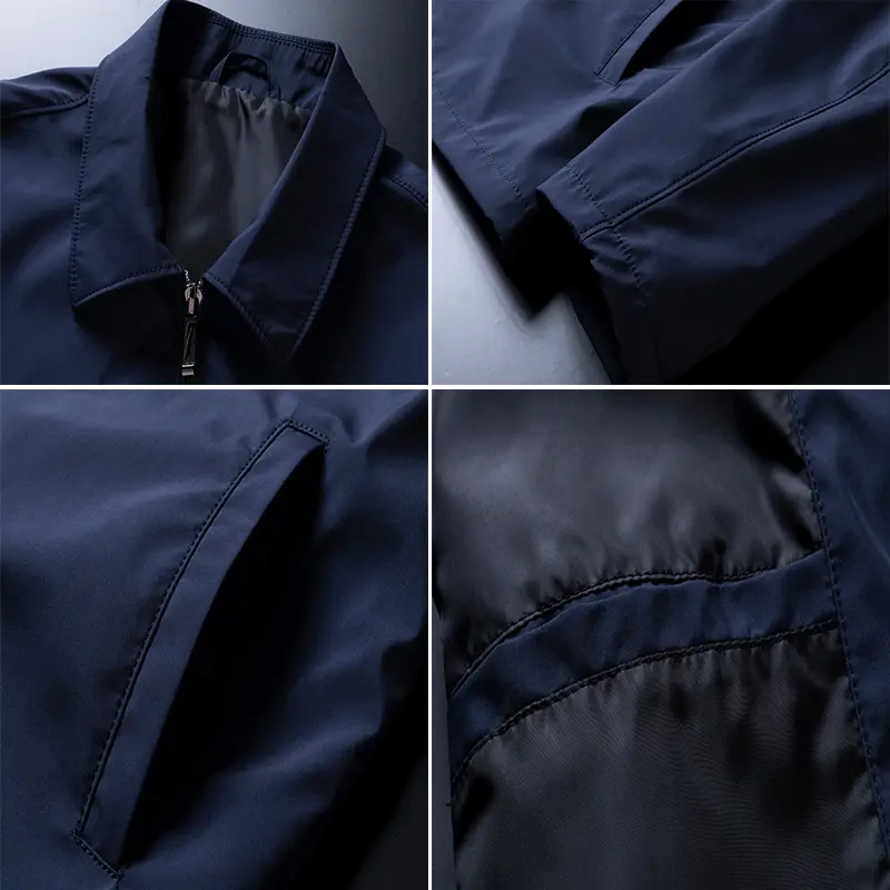 Spring Autumn Men's Business Jacket Man Classic Turn-Down Collar Formal Trench Coats Men Windbreaker Zipper Jacket Clothing