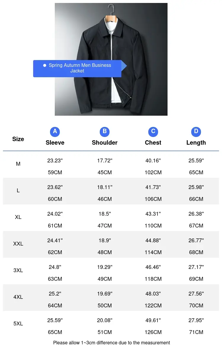 Spring Autumn Men's Business Jacket Man Classic Turn-Down Collar Formal Trench Coats Men Windbreaker Zipper Jacket Clothing