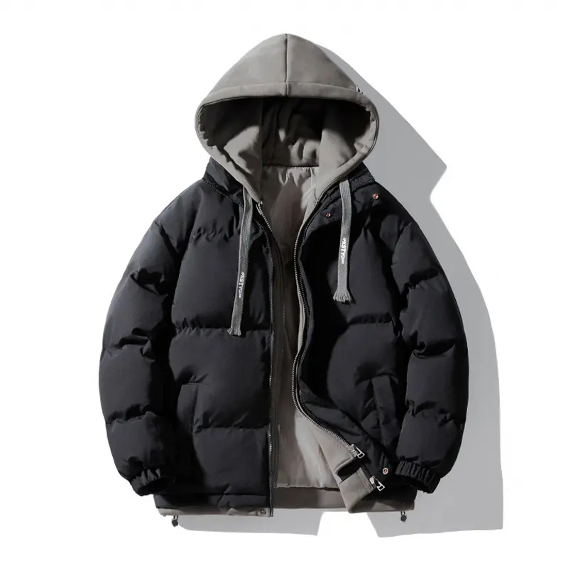 Winter Mens Warm Padded Jackets Fashion Man Cotton Down Thermal Parkas Casual Outdoor Man Windbreaker Hooded Coats Clothing