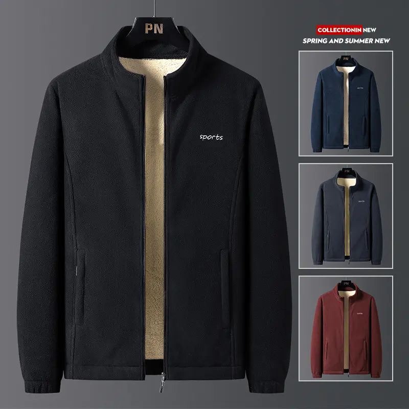 Autumn Winter Men's Sherpa Soft Jackets Fashion Men Fleece Lined Warm Sweatshirt Outdoor Windbreaker Polartec Jackets Plus Size