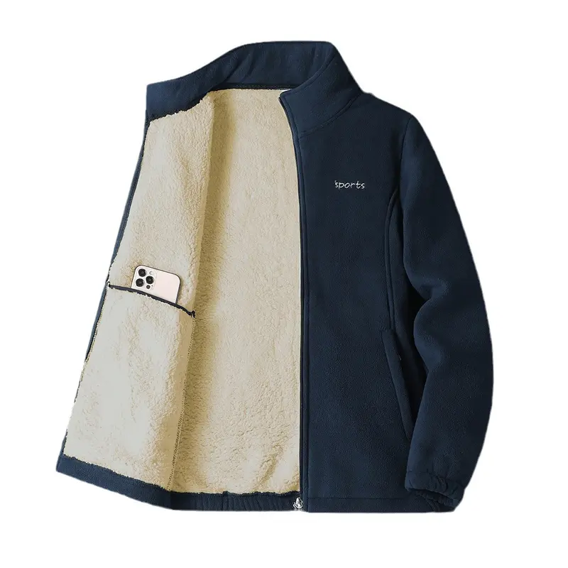 Autumn Winter Men's Sherpa Soft Jackets Fashion Men Fleece Lined Warm Sweatshirt Outdoor Windbreaker Polartec Jackets Plus Size