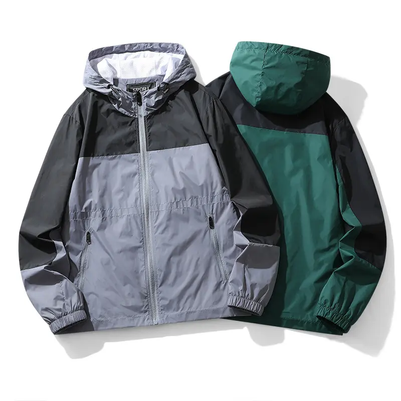 Spring Autumn Men's Bomber Jackets Fashion Men Hiking Windbreaker Hooded Coats Man Sports Breathable Zipper Jacket Clothing