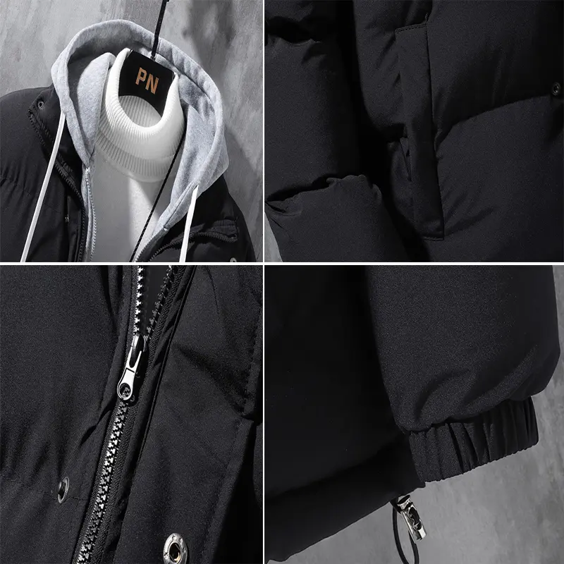 Winter Men's Padded Jackets Fashion Men Cotton Warm Down Hooded Parkas Coats Casual Men Thermal Windbreaker Coats Clothing 5XL