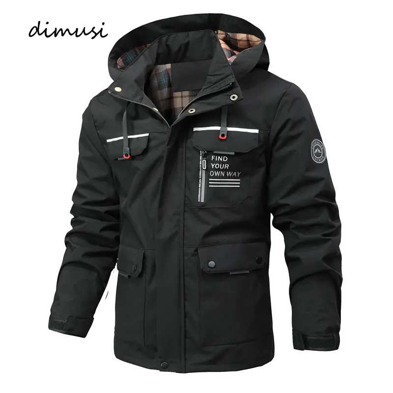 Autumn Men's Windbreaker Hooded Jacket Man Waterproof Outdoor Sports Soft Shell Coats Clothing men Hiking Mountain Ski Jackets