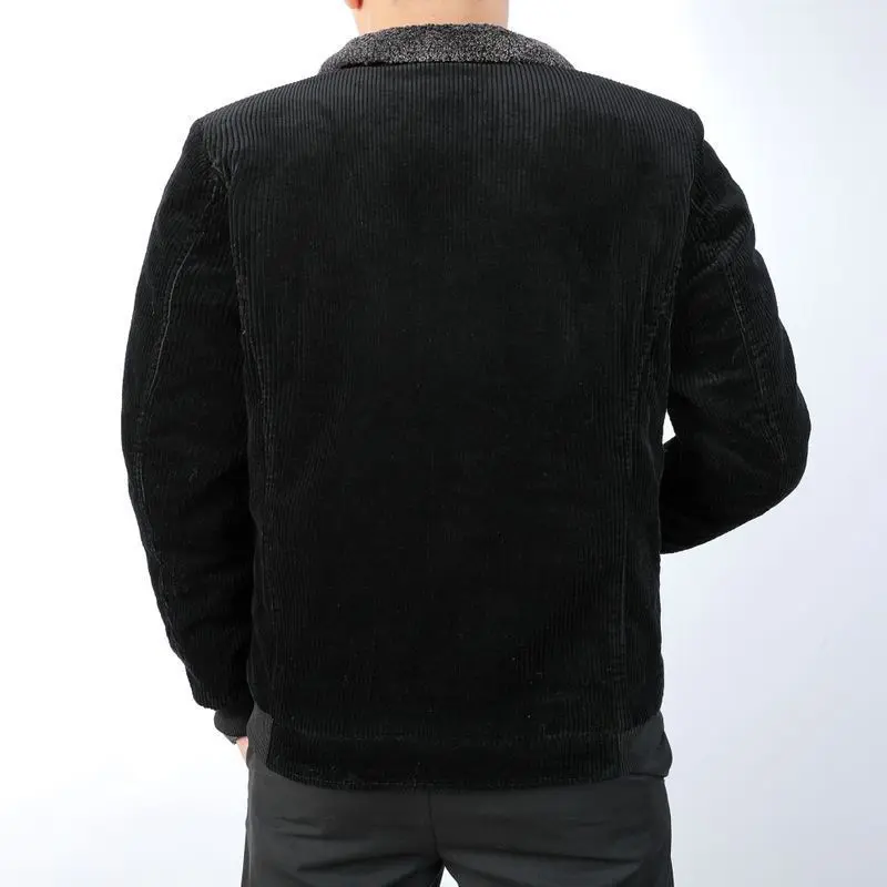 DIMUSI Winter Men's Bomber Jacket Fashion Man Corduroy Cotton Warm Padded Coats Casual Outwear Thermal Jackets Mens Clothing