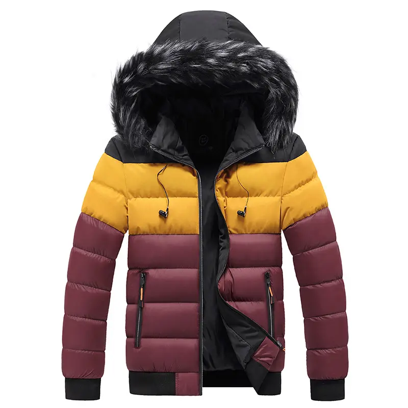 DIMUSI Winter Men's Thick Warm Jackets Men Fur Collar Parkas Windbreaker Hooded Coats Casual Outwear Thermal Jacket Man Clothing