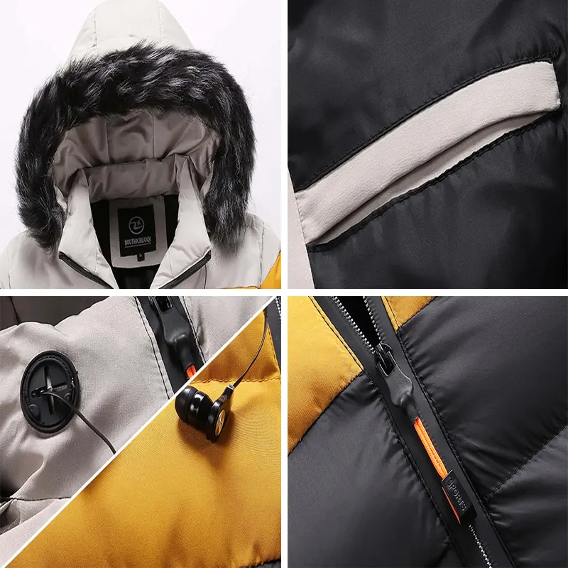 DIMUSI Winter Men's Thick Warm Jackets Men Fur Collar Parkas Windbreaker Hooded Coats Casual Outwear Thermal Jacket Man Clothing