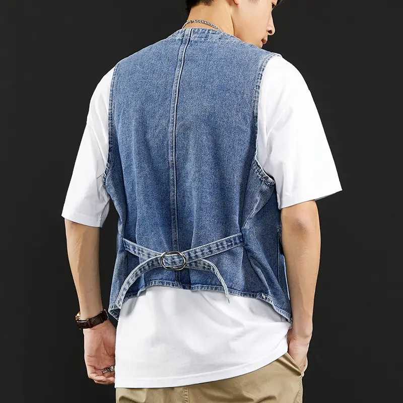 DIMUSI Autumn Men's Vest Vintage Denim Jeans Vest Male Black Sleeveless Jackets Men retro Tooling Jeans Waistcoats Clothing