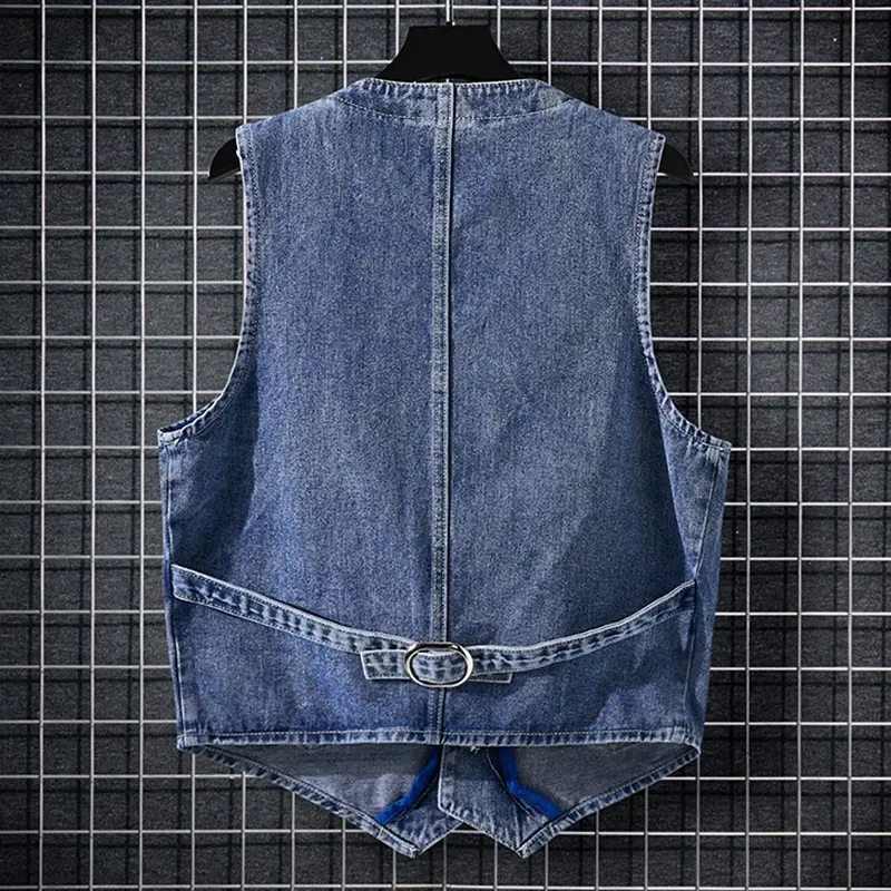 DIMUSI Autumn Men's Vest Vintage Denim Jeans Vest Male Black Sleeveless Jackets Men retro Tooling Jeans Waistcoats Clothing