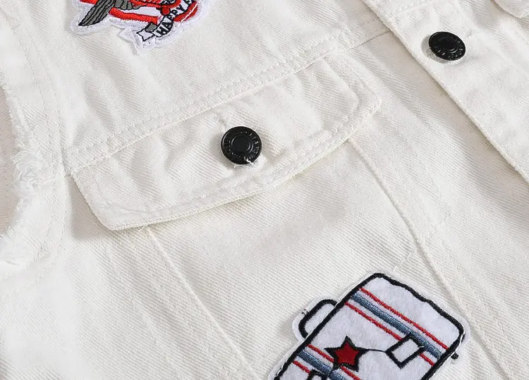 DIMUSI Autumn Mens Vintage Denim Vest Male White Ripped Sleeveless Jackets Men Hip Hop Streetwear Hole Jean Waistcoats Clothing