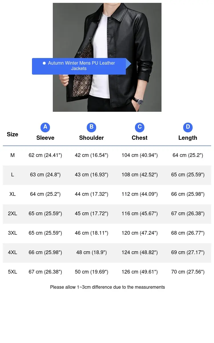 Autumn Men's PU Leather Jackets Fashion Men Retro Turn-Down Collar Motorcycle Jacket Men Formal Business Leather Coats Clothing