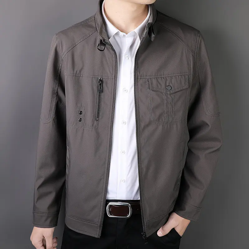 DIMUSI Men's Jackets Spring Autumn Casual Men Slim Fit Business Jacket Man Outwear Stand Collar Windbreaker Coats Clothing