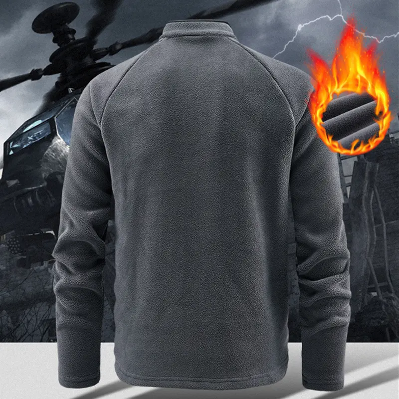 Autumn Men's Polartec Fleece Jackets Fashion Men Stand Collar Zipper Pullover SweatshirtsMen Soft Shell Warm Jacket Clothing