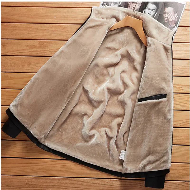 DIMUSI Winter Mens PU Leather Jacket Male Fleece Warm Motorcycle Leather Coats Casual Leather Biker Unifrom Jackets Men Clothing