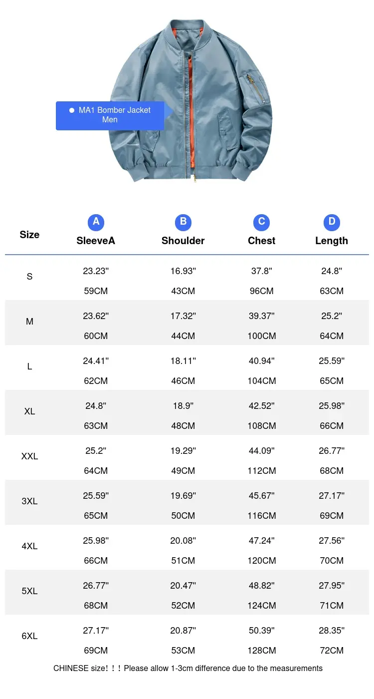 Spring Autumn Men's MA1 Bomber Jacket Fashion Man Pilot Coats Outdoor Windbreaker Baseball Uniform Lightweight Jackets Clothing